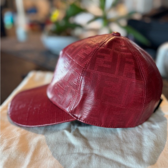 BRAND NEW WITH TAGS FENDI RED GLAZED FF ZUCCA MONOGRAM HAT BASEBALL BALL CAP - Picture 9 of 10